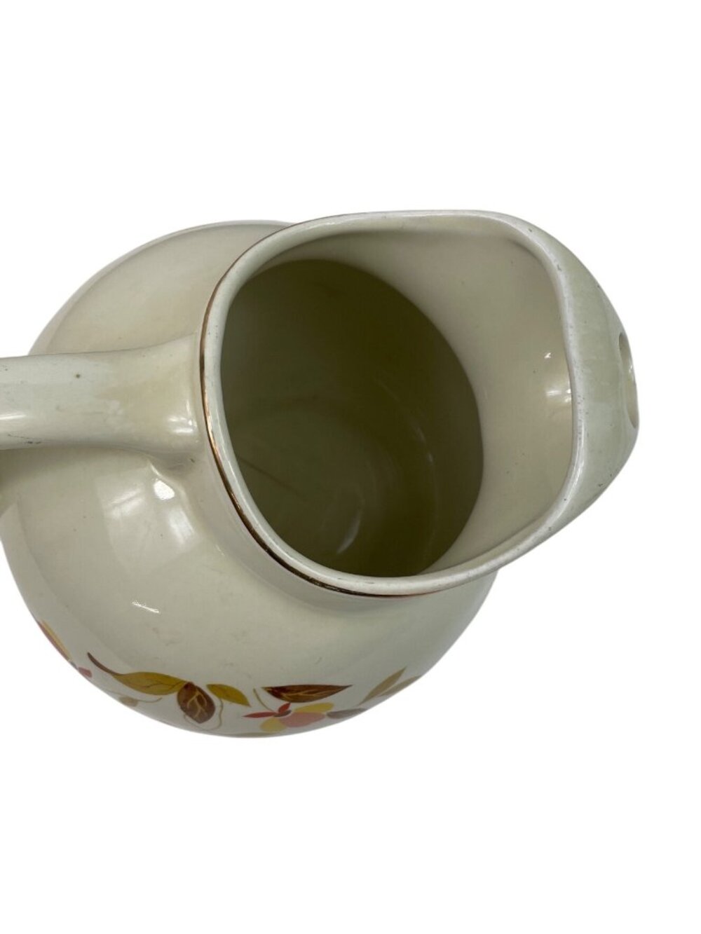 Vintage 1950 Hall’s Superior JEWEL TEA Autumn Leaf BALL JUG PITCHER 7.5” tall - Picture 6 of 12